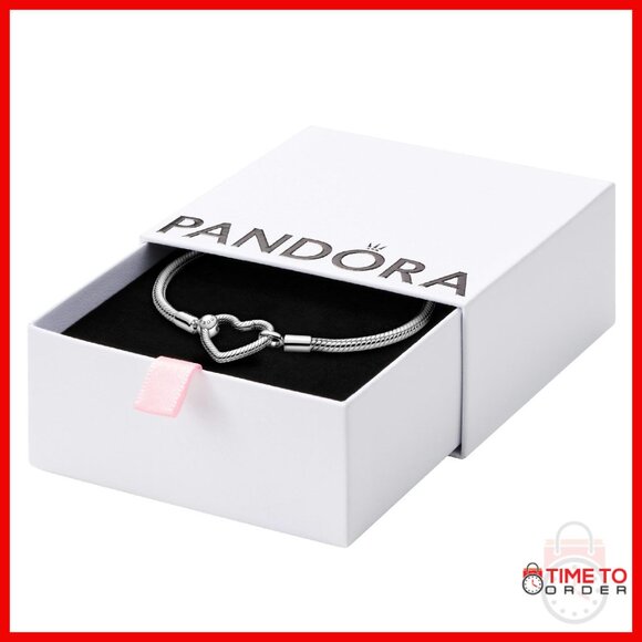 Jewelry - Sterling Silver Snake Chain Heart Clasp Bracelet 7.1 Inches